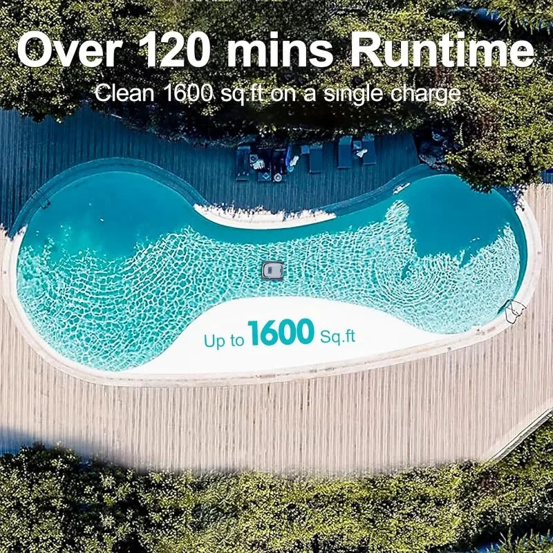 Cordless Robotic Pool Vacuum Cleaner with Wall Climbing