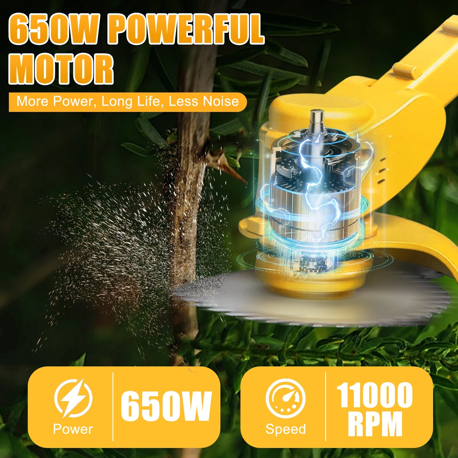 Cordless Grass Trimmer  21V With 2x24V  650W Brush Cutter 18000 RPM