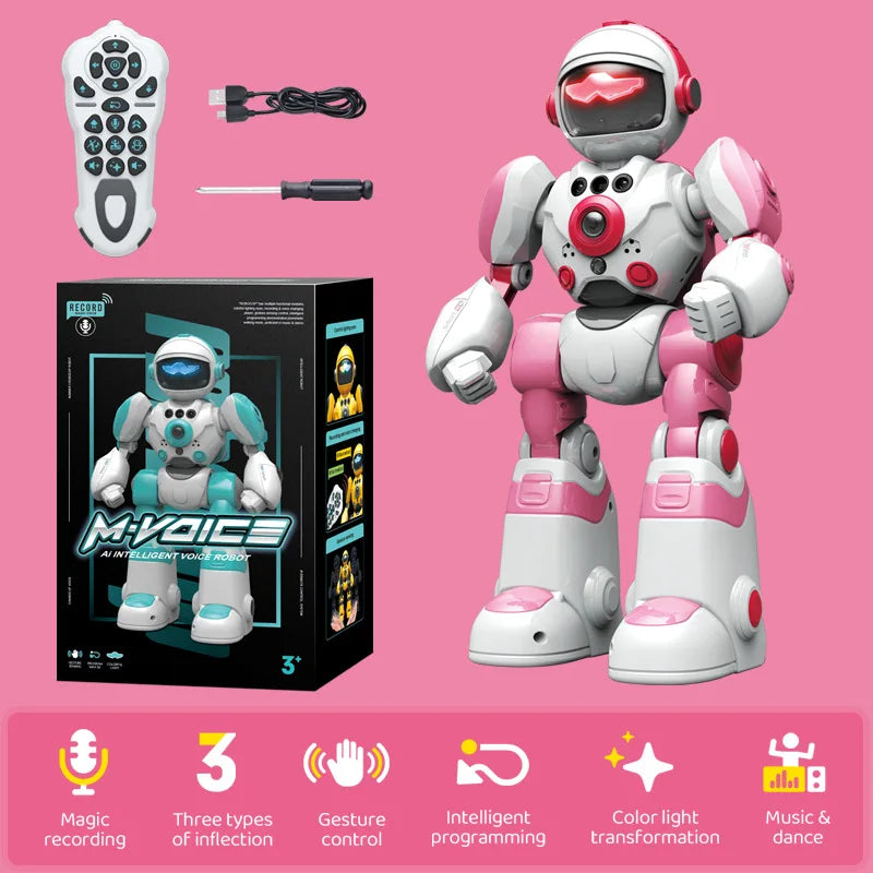 Remote Control Toy Robot Intelligent Voice Dance Command Light Music