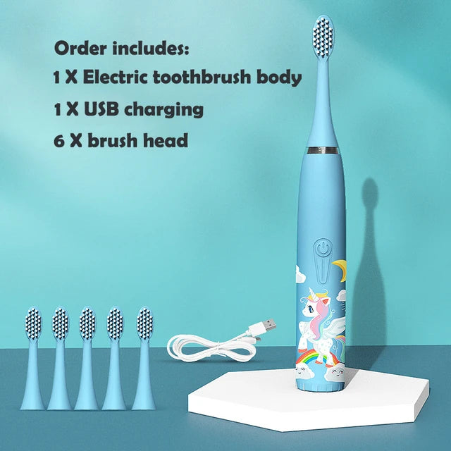 Children Rechargeable Sonic Toothbrush  With Replacement Head