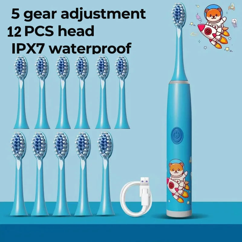 Children Rechargeable Sonic Toothbrush  With Replacement Head