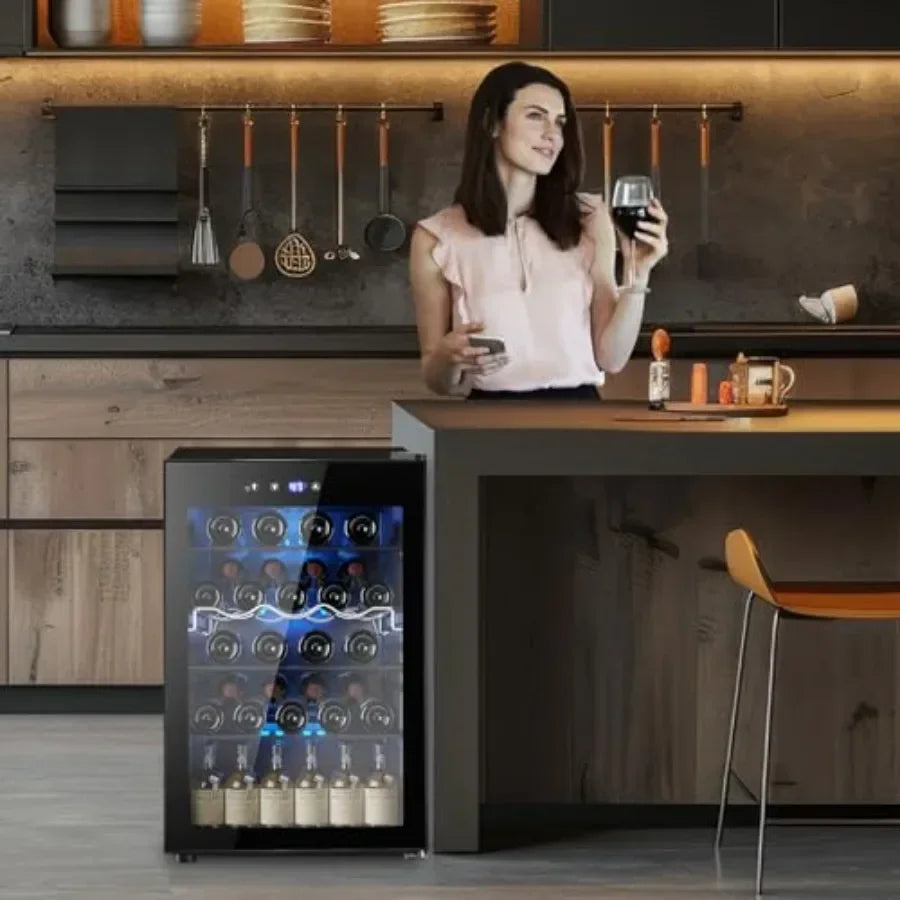 Beverage fridge: stainless steel, black, smart temperature control child lock