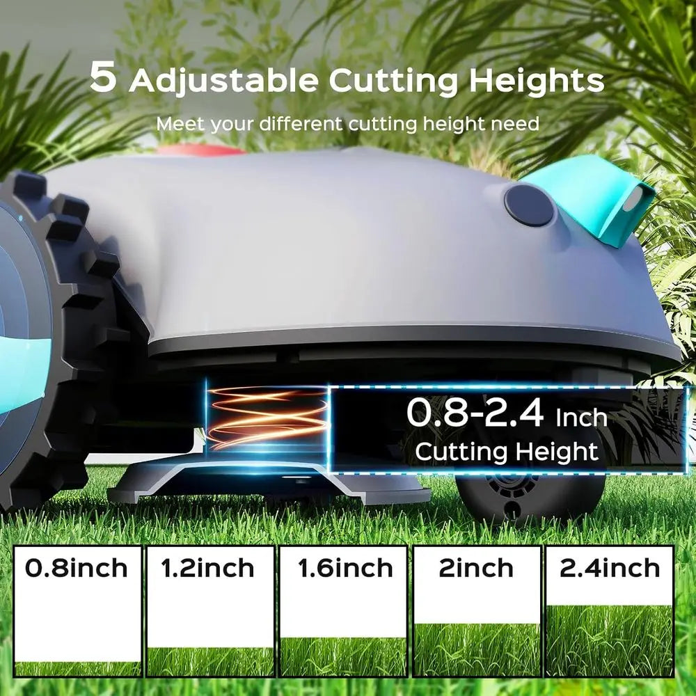V100 Robot Lawn Mower with Navigation, Smart Obstacle Detection, Collision Sens, Adjustable Cutting Height, Low-Noise Operation—
