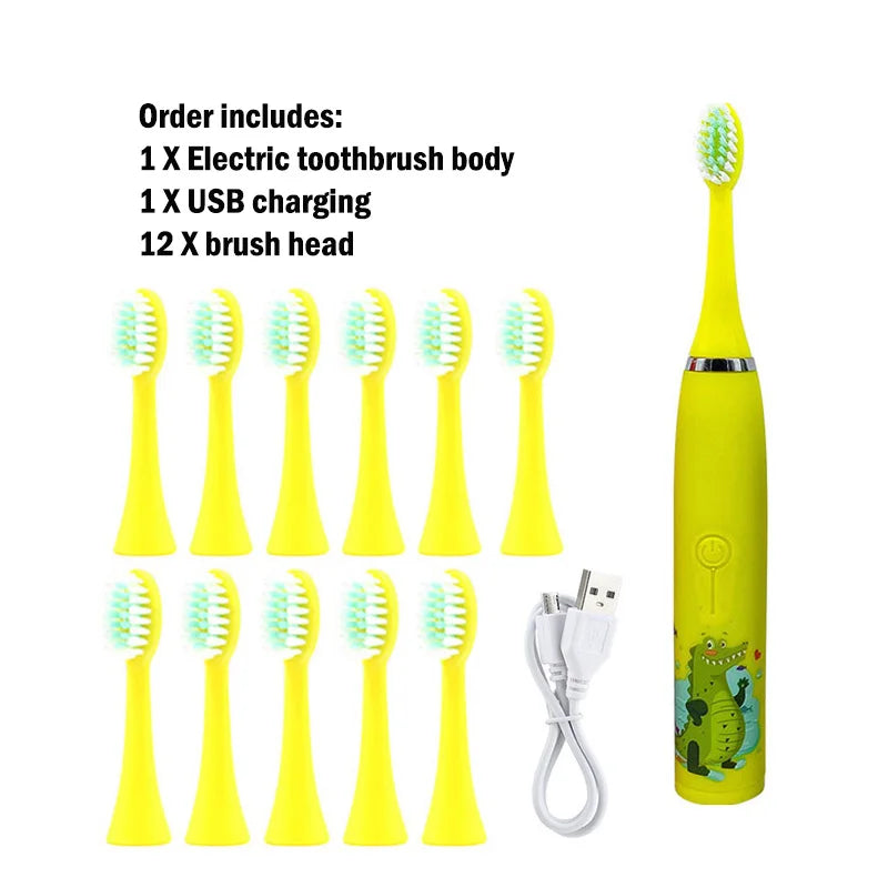 Children Rechargeable Sonic Toothbrush  With Replacement Head