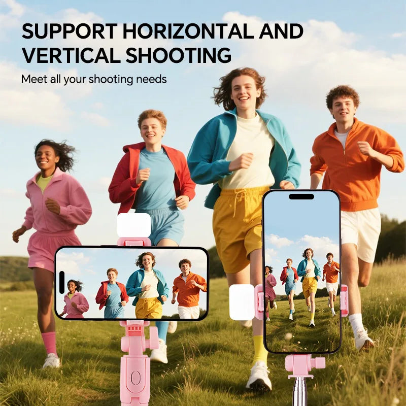 Scalable Phone Selfie Stick With Built-in Fill Light  Professional Live Stream