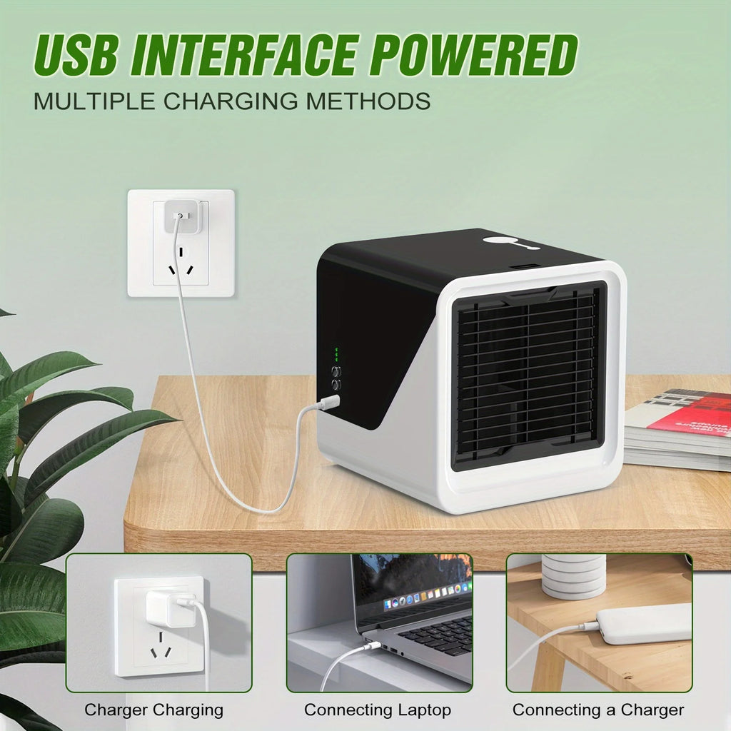 Portable Air Conditioners, USB Personal Mini Air Conditioner with 3-Speed Touch Screen