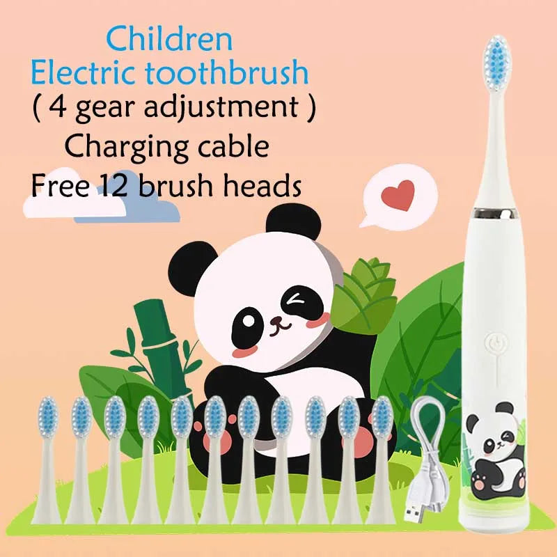 Children Rechargeable Sonic Toothbrush  With Replacement Head