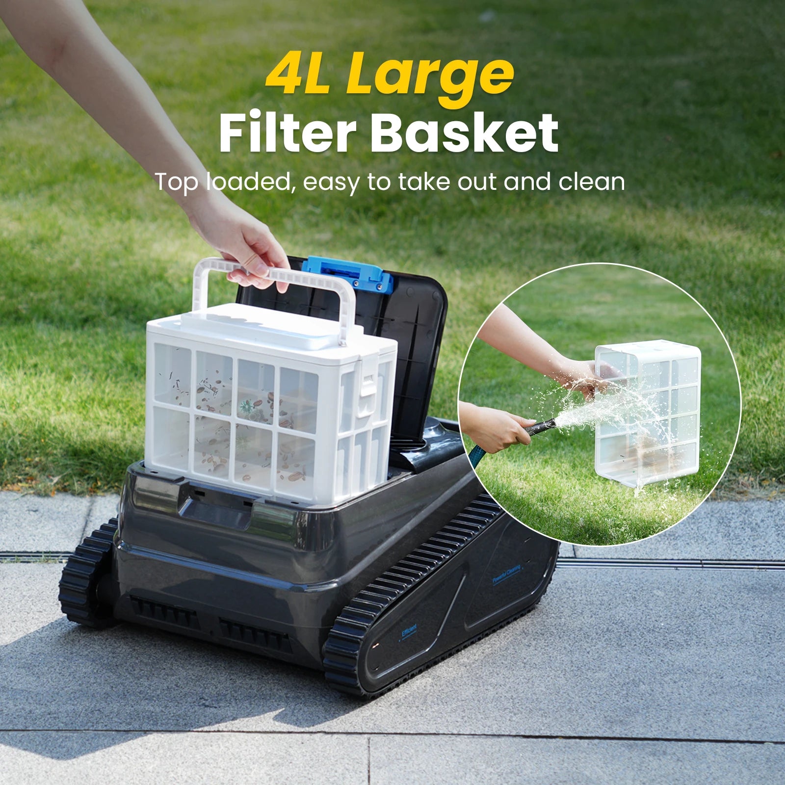 Robot Swimming Pool Cleaner Powerful Cordless Floor Wall Auto Cleaning