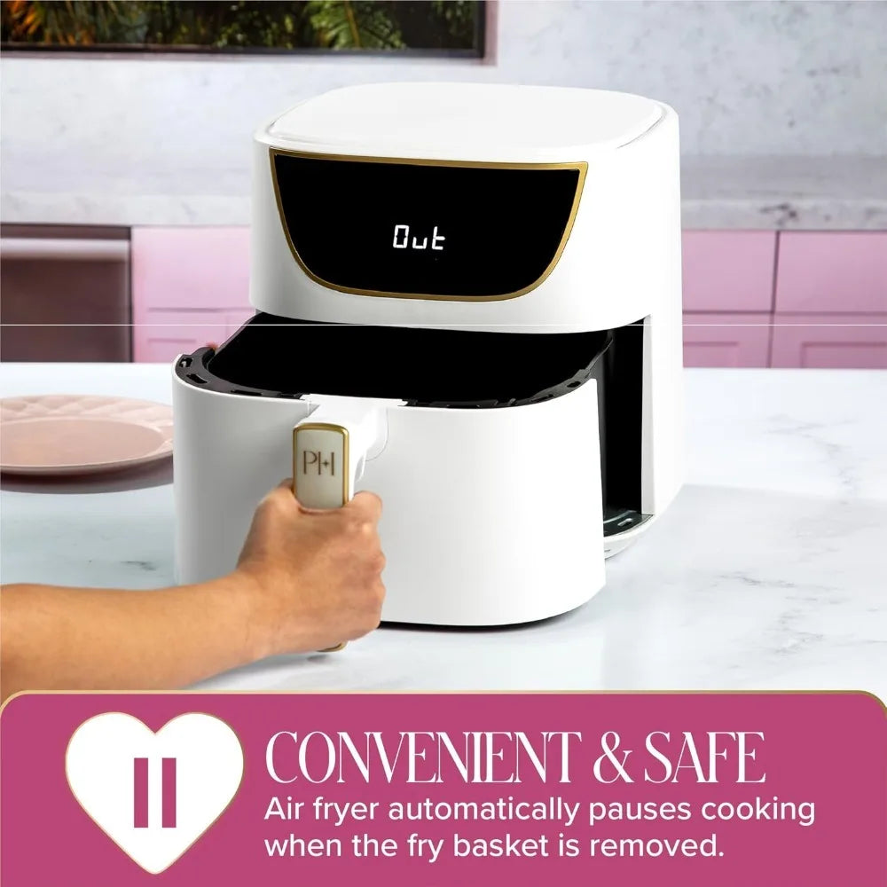 Paris Hilton Air Fryer, Large 6-Quart Capacity, Nonstick Made without PFAS, Touchscreen Display, 8-in-1