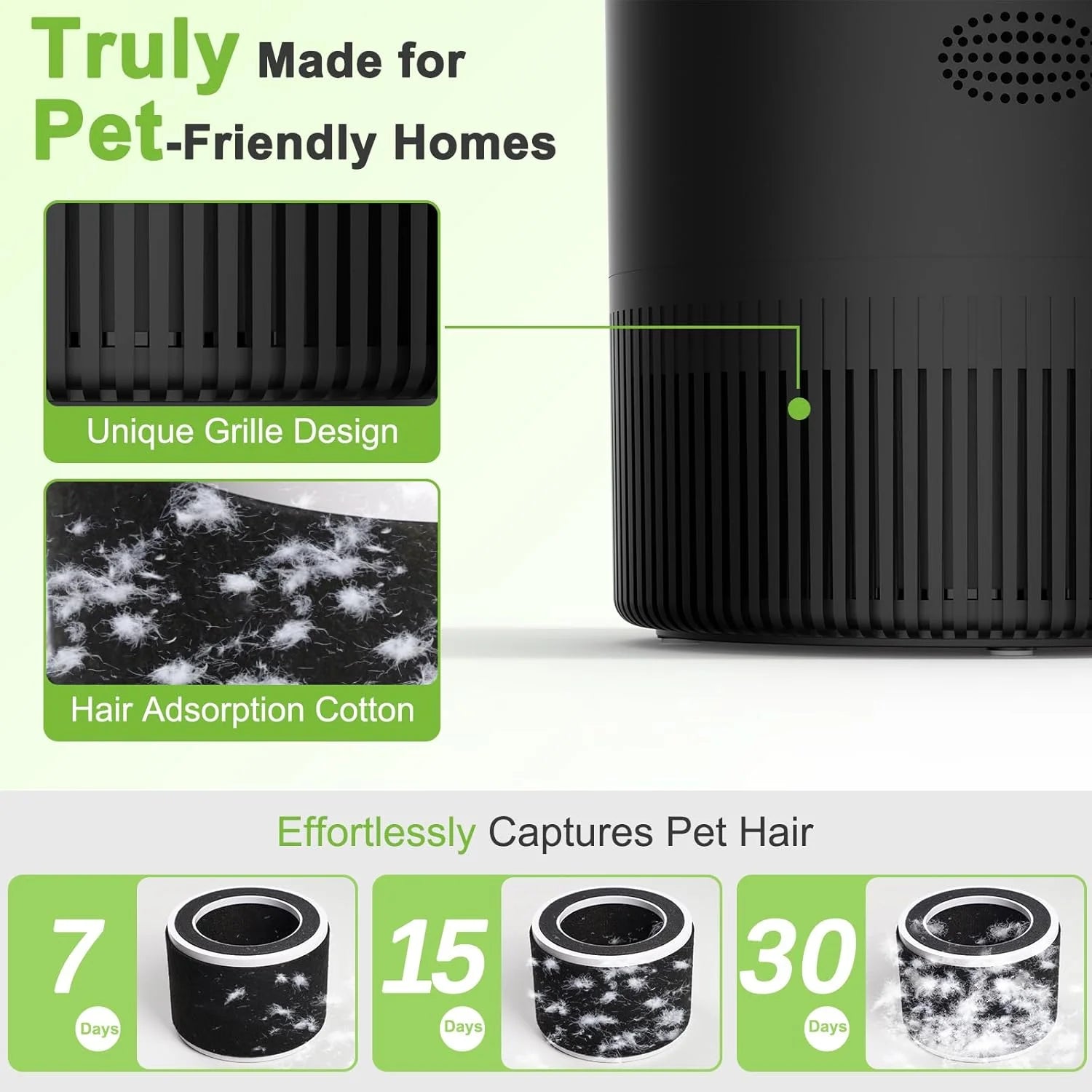 Smart Air Purifier/Alexa Control, HEPA filter for Bedroom Living Room for Pets