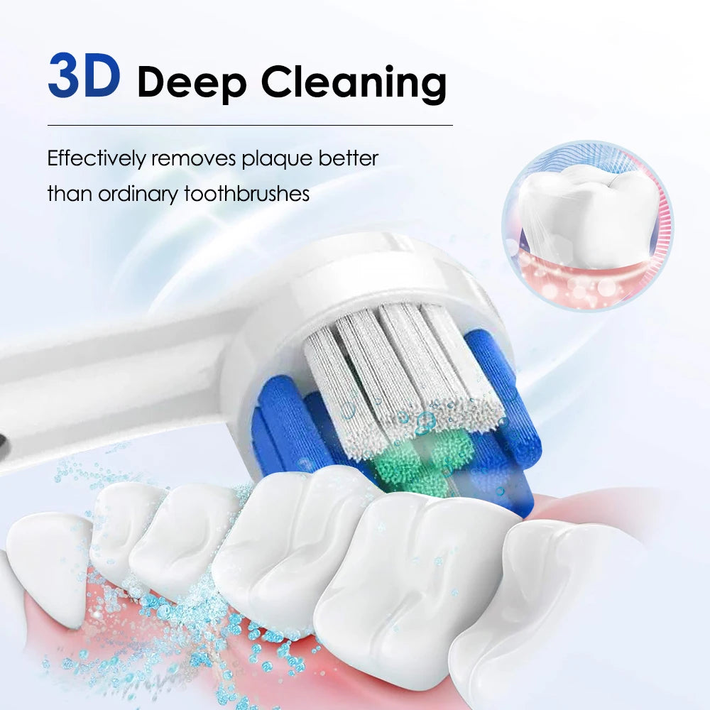 Smart Rotating Timing Electric Toothbrush, with 4 Heads, 5 Modes