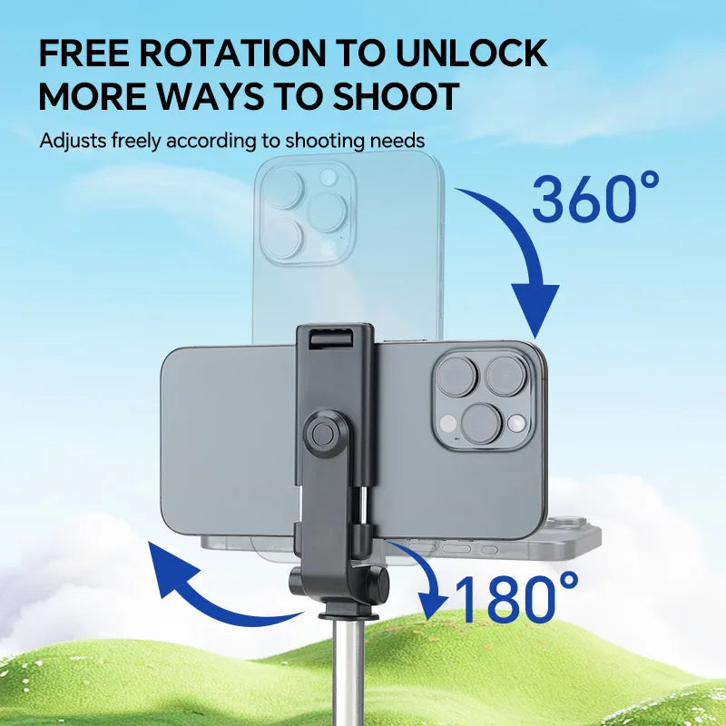 Scalable Phone Selfie Stick With Built-in Fill Light  Professional Live Stream