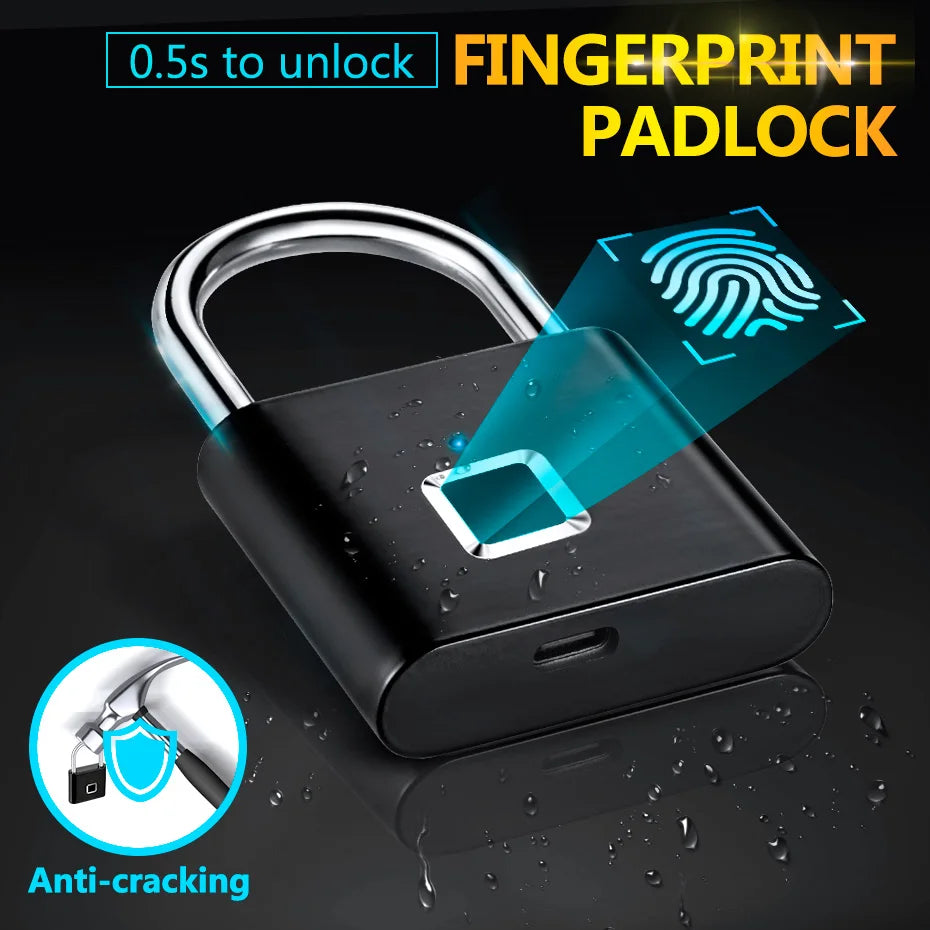 KERUI Keyless USB Charging Fingerprint Smart Waterproof Padlock