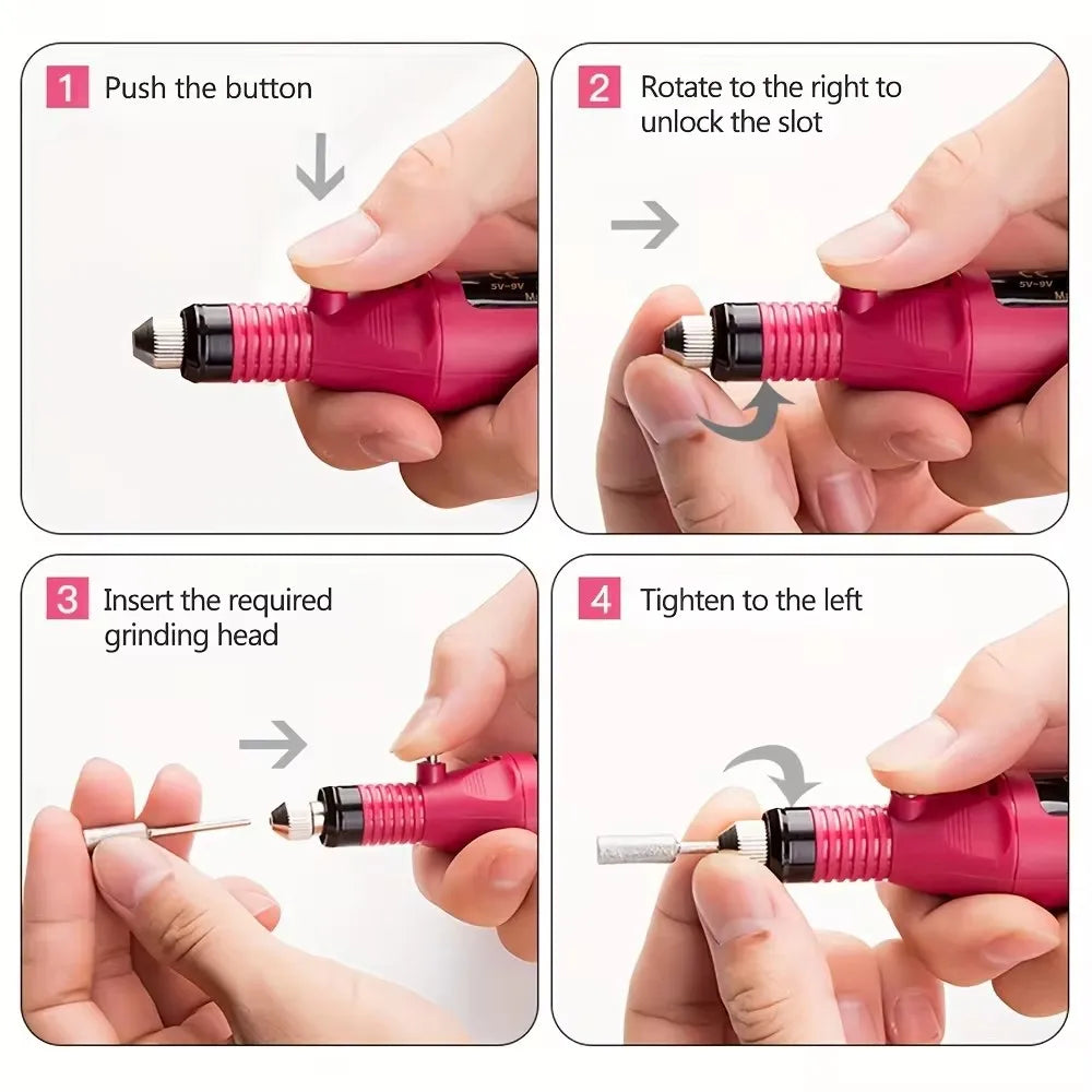 Professional Electric Nail Drill Polish File Kit with UV LED Lamp Gel Manicure Dryer Lamp Acrylic Starter Set
