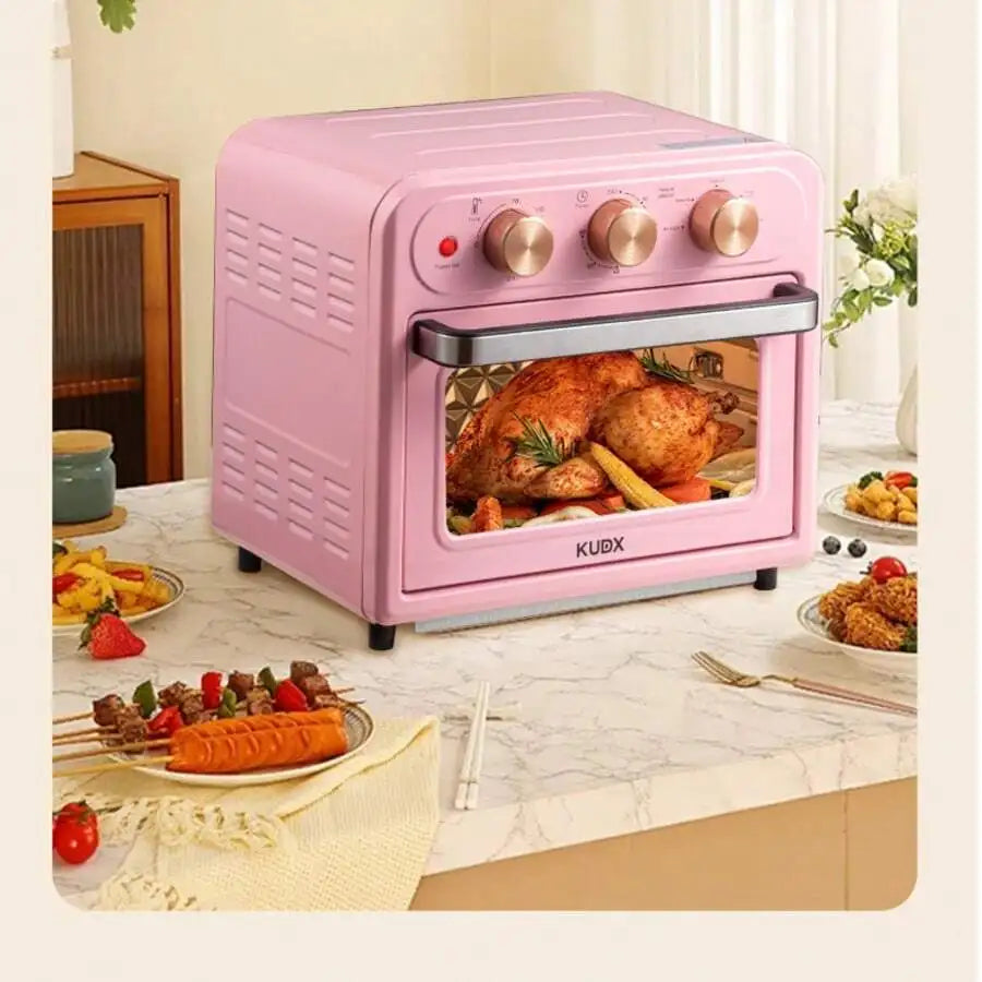 15 Quart Air Fryer & Convection Oven Combo, Multifunctional, Stainless Steel Non-Stick Basket, Easy Clean, Pink – Ideal For Heal