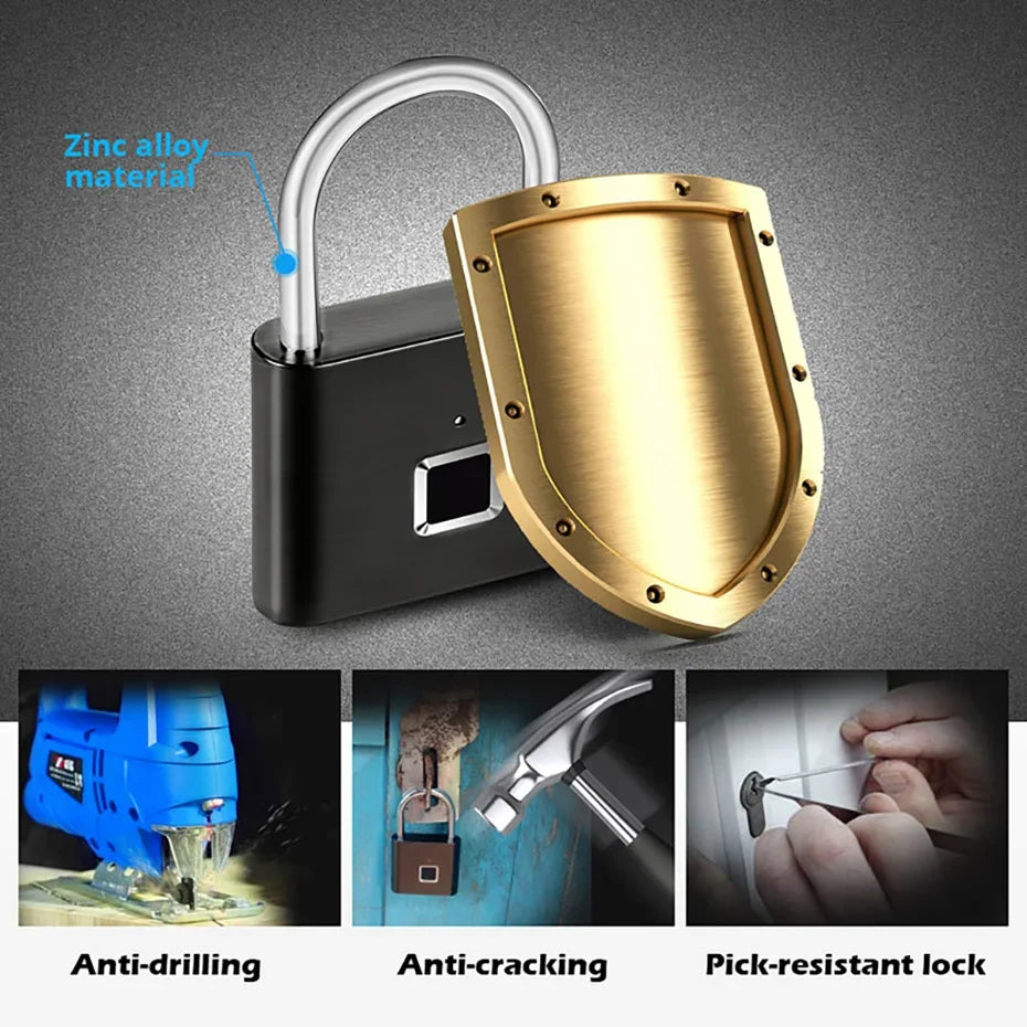KERUI Keyless USB Charging Fingerprint Smart Waterproof Padlock