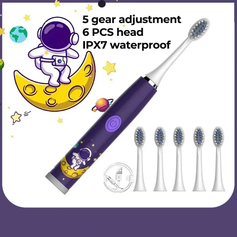 Children Rechargeable Sonic Toothbrush  With Replacement Head
