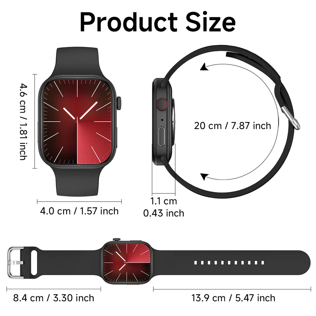 Smart Watch 1.83" HD Screen Bluetooth Call Heart Rate Monitoring 120+ Sports Modes Waterproof