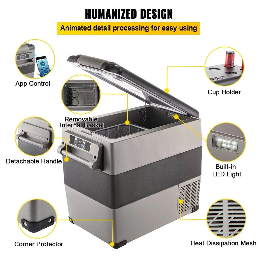 12 Volt Refrigerator 58 Qt Dual Zone Portable Freezer Cooler