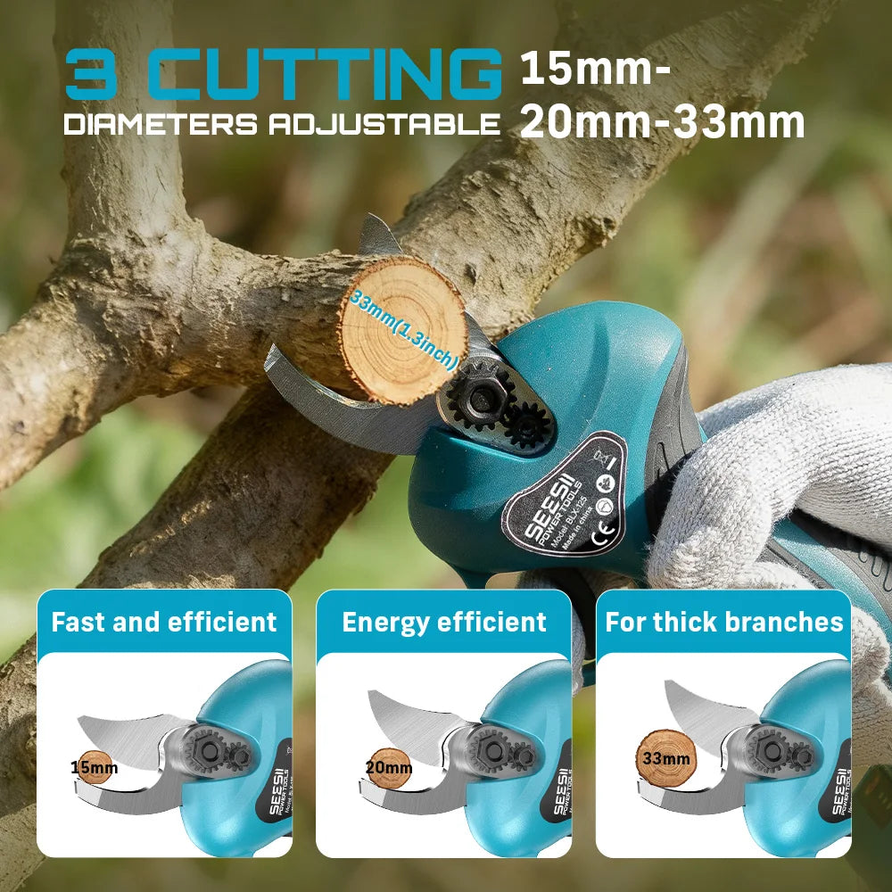 Seesii 3-in-1 Branch Scissors Electric Chainsaw Garden Pruning Tools For Makita 18V Battery Pin