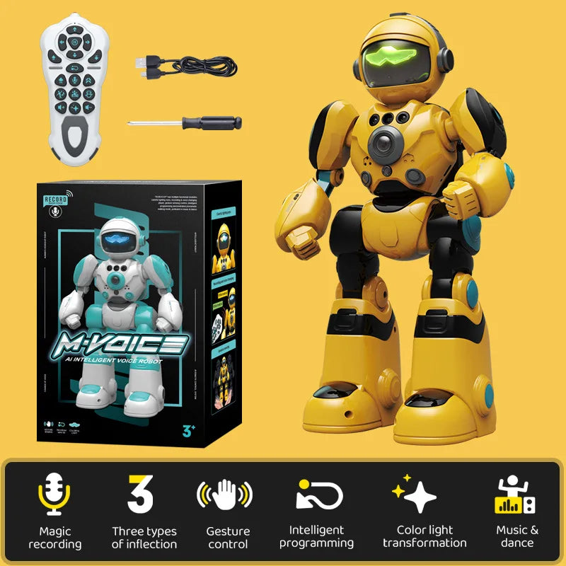Remote Control Toy Robot Intelligent Voice Dance Command Light Music