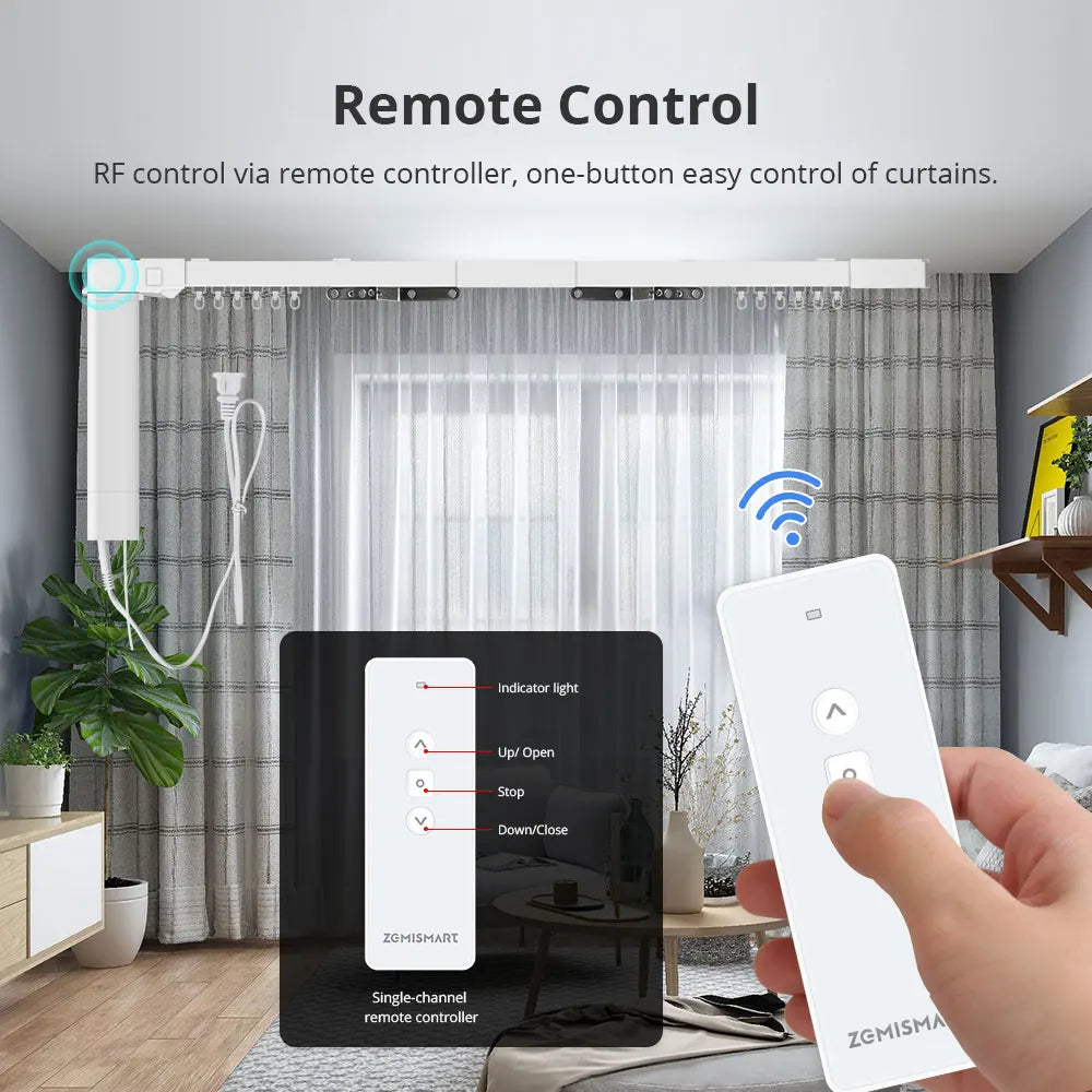 Electric Sliding Curtain Track with Smart Motor / Support HomeKit SmartThings Alexa Google Home APP