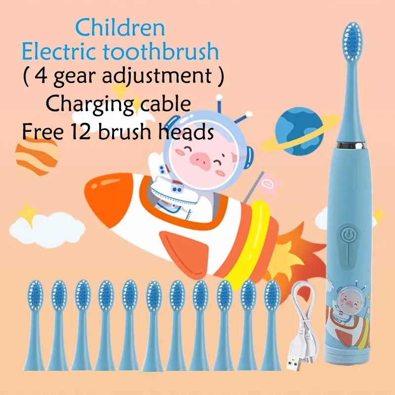Children Rechargeable Sonic Toothbrush  With Replacement Head