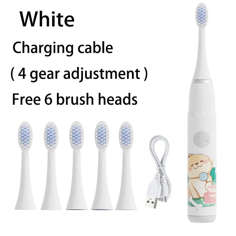 Children Rechargeable Sonic Toothbrush  With Replacement Head