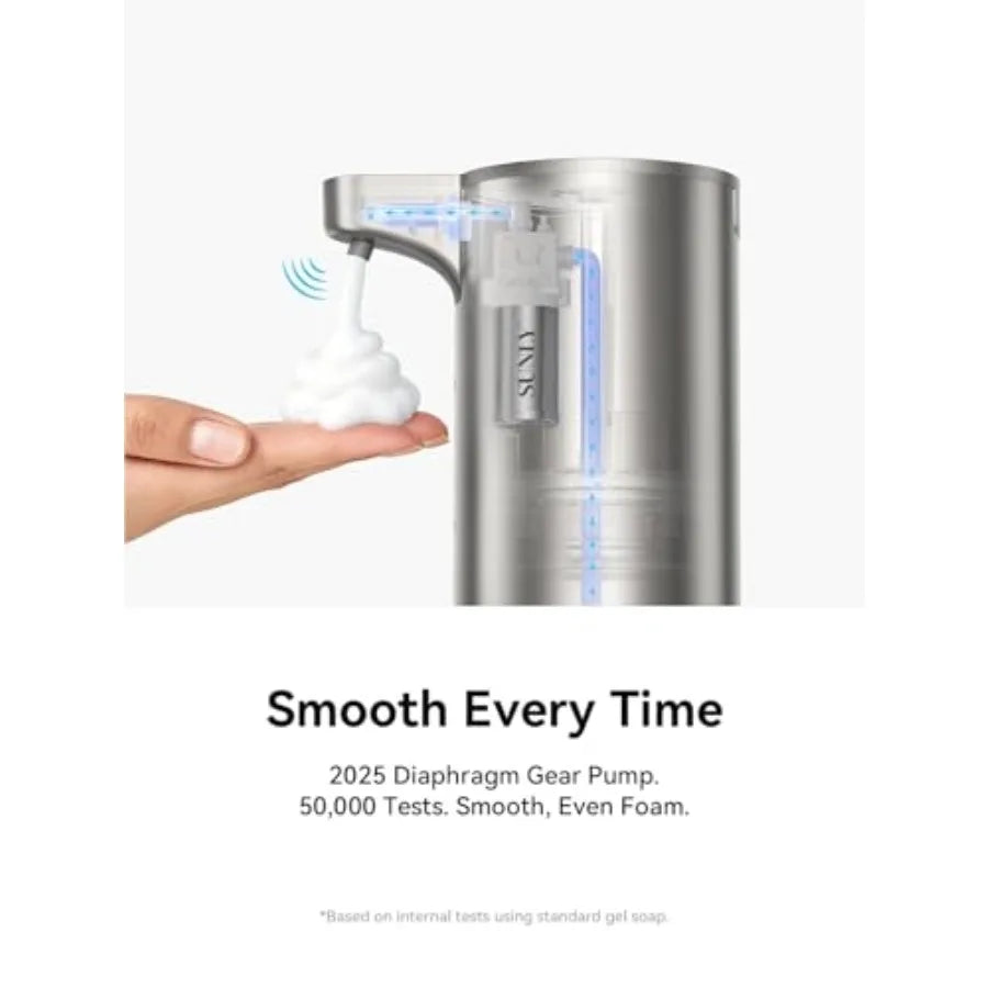 Automatic Touchless Foaming Soap Dispenser , USB-C Rechargeable, Smudge-Resistant