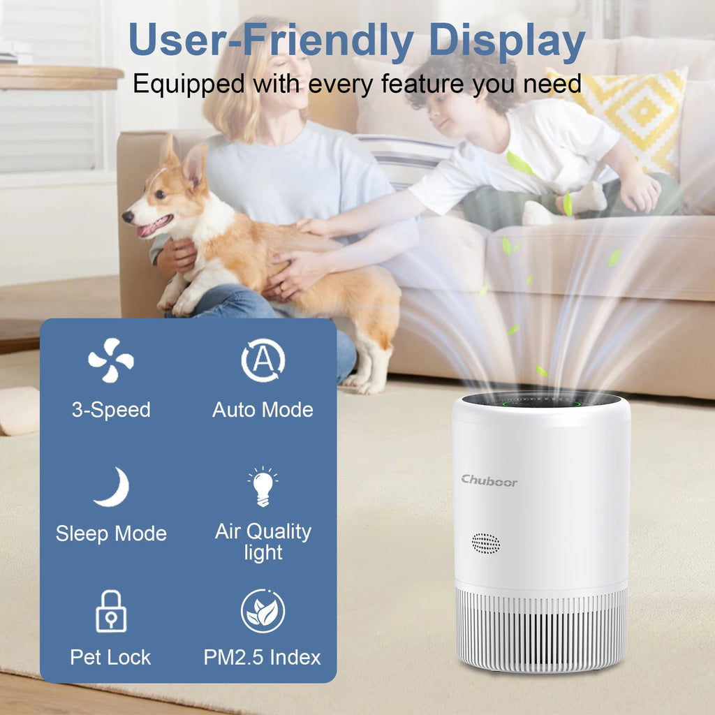 Smart Air Purifier/Alexa Control, HEPA filter for Bedroom Living Room for Pets