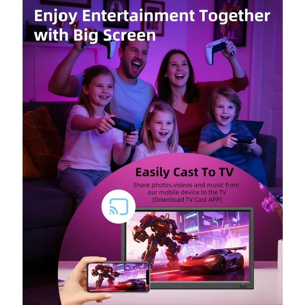 Feihe 15.6 Inch Small Smart TV HD 1080P LED, Flat Screen Smart Television with ATSC Tuner/HDMI/USB/AV for Kitchen
