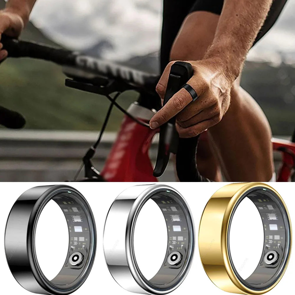 Smart Ring with Charging Case, Heart Rate Blood Oxygen, Pressure Monitor, Sleep monitoring 5ATM Waterproof For Android iOS