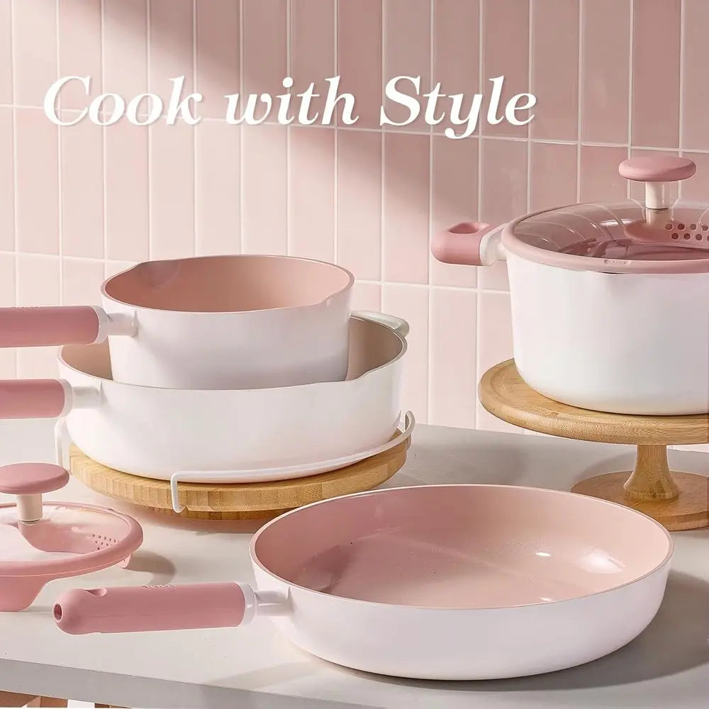 15-Piece Nonstick Cookware Set, Non-Toxic, Dishwasher Safe