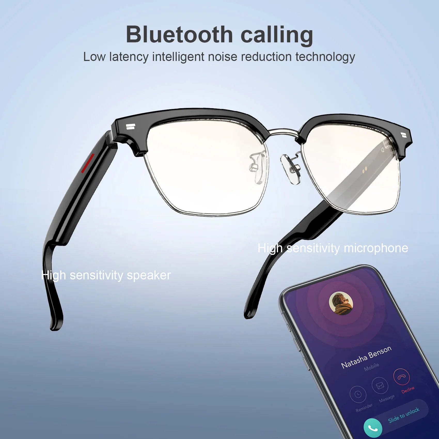 Smart Glasses / Outdoor Sport AI Voice Anti-UV Sunglasses with Mic & Speaker