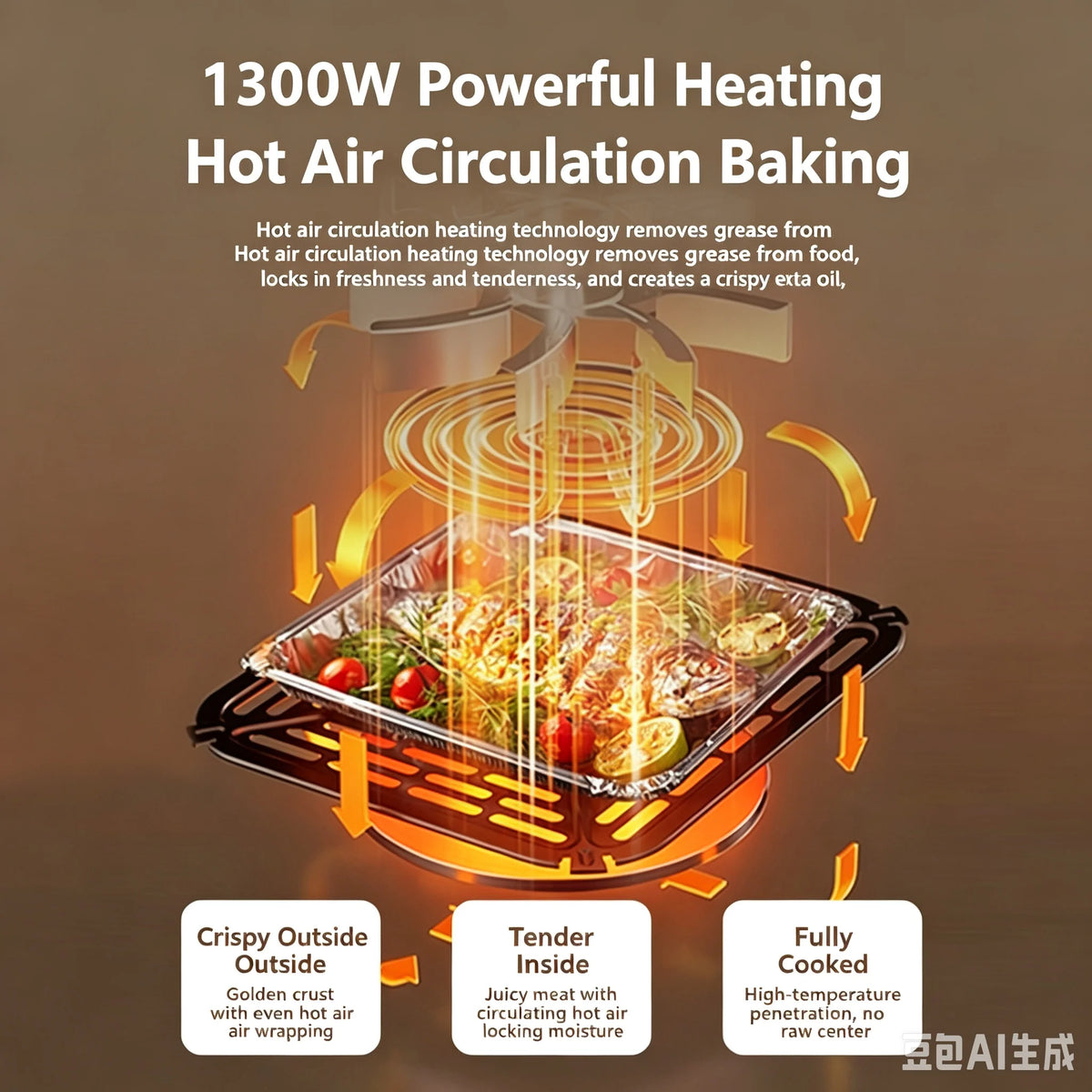 15L Retro Pink Multifunctional Air Fryer/Toaster Oven/Oven Oil-Free Baking Mini Electric Oven 15.85QT Countertop Oven