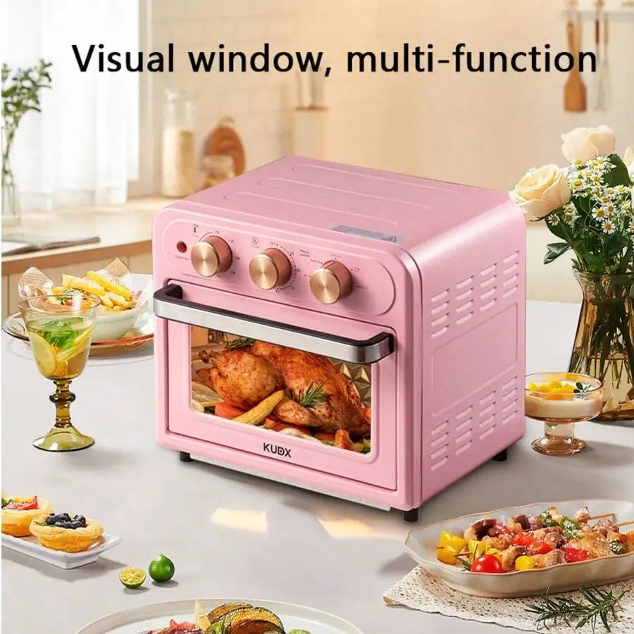15 Quart Air Fryer & Convection Oven Combo, Multifunctional, Stainless Steel Non-Stick Basket, Easy Clean, Pink – Ideal For Heal