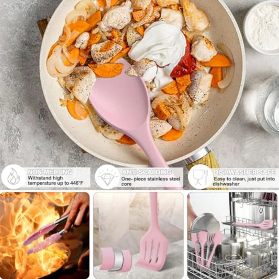 22-Piece Silicone Cooking Utensils Set, Dishwasher Safe