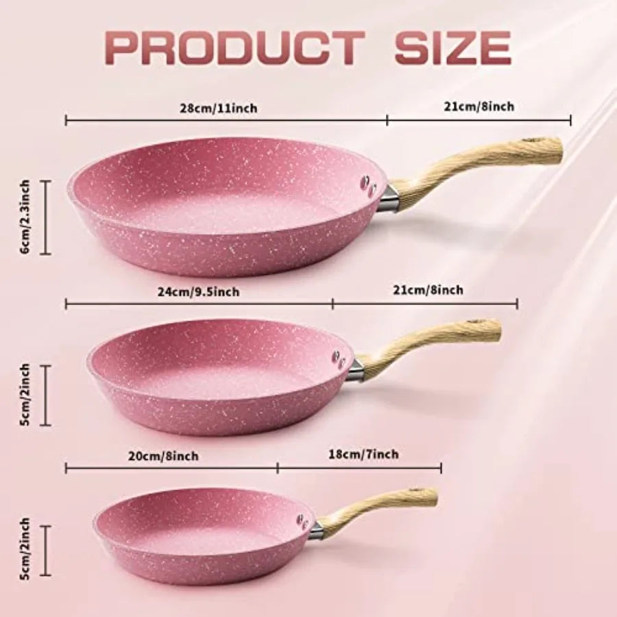 Nonstick Egg Pan for Kitchen Use, Stone-Coated Aluminum, Black, PFOA-Free and Induction Compatible
