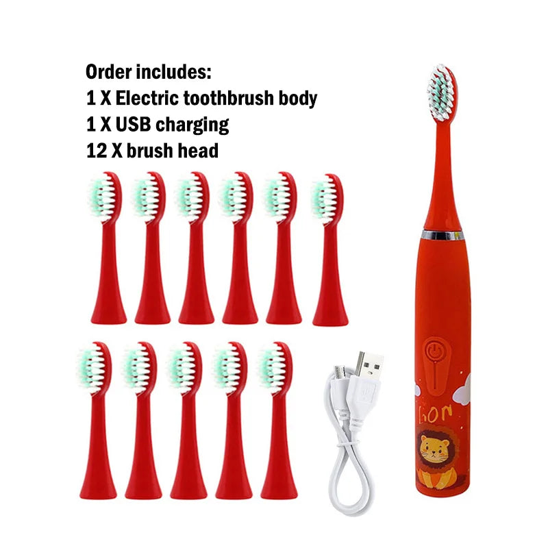 Children Rechargeable Sonic Toothbrush  With Replacement Head