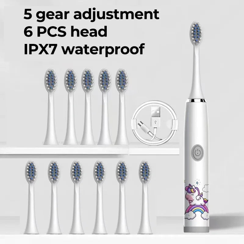 Children Rechargeable Sonic Toothbrush  With Replacement Head