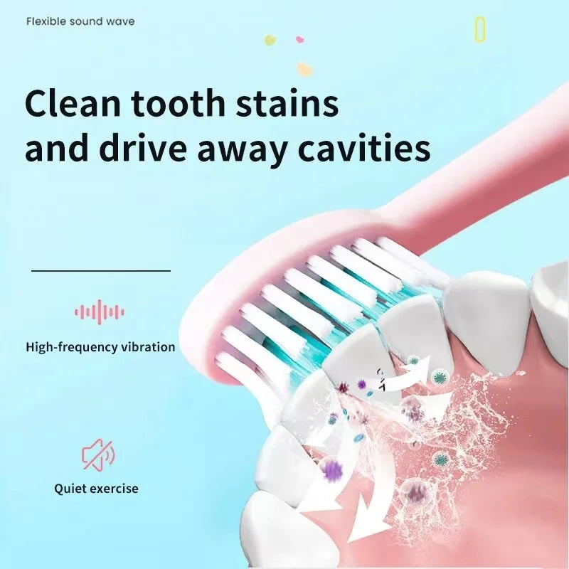 Children Rechargeable Sonic Toothbrush  With Replacement Head