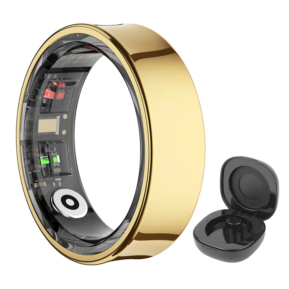 R09 Smart Ring ,Heart Rate Blood Oxygen Sleep Monitor w/ Charging Case