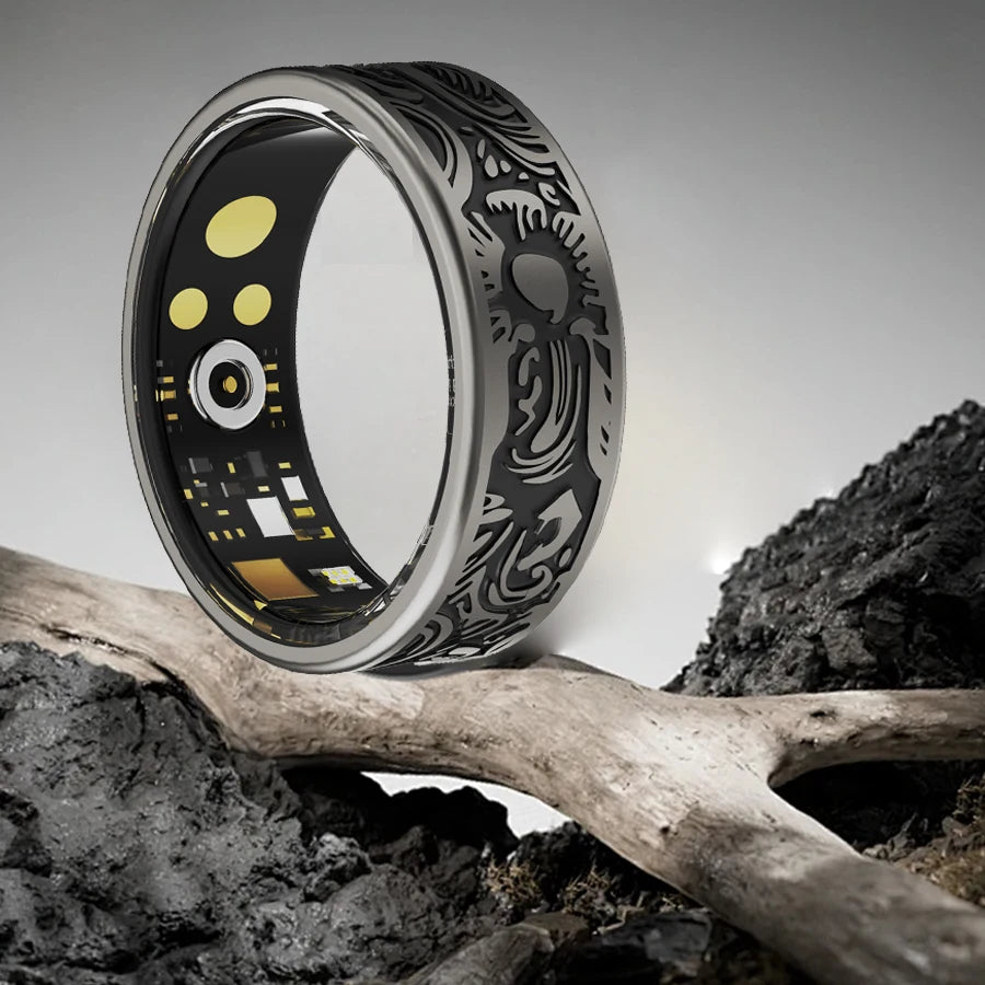 Smart Ring - Fitness Tracker with Sleep Monitor, Pedometer & 20+ Exercise Modes, IP68 Waterproof, USB Rechargeable