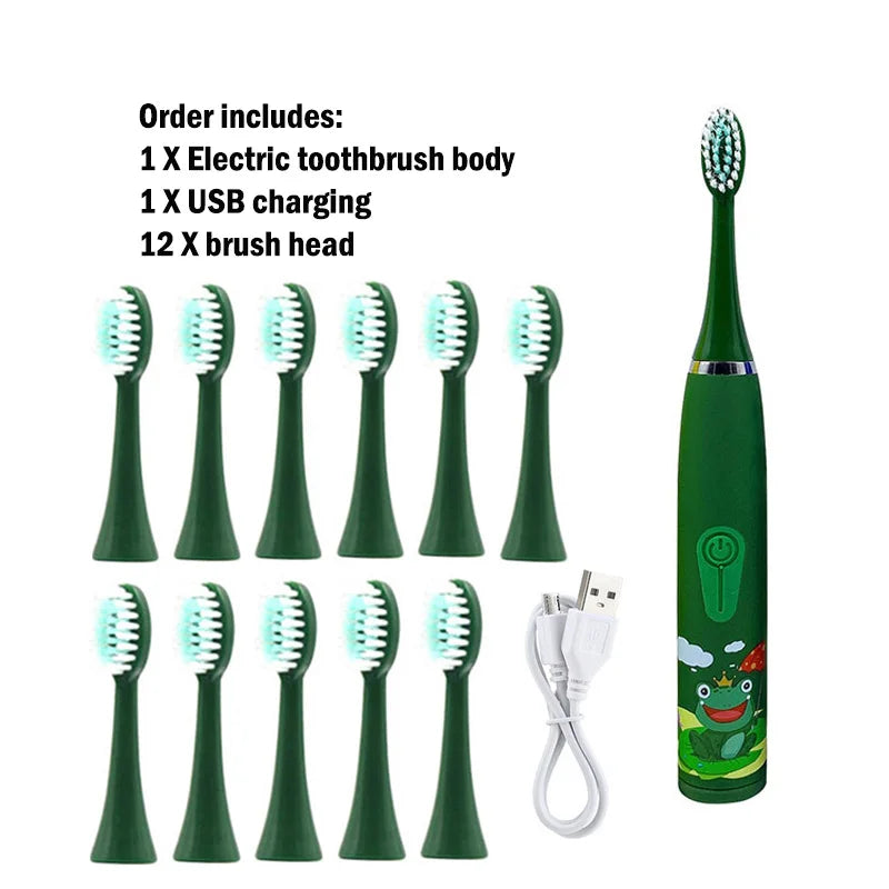 Children Rechargeable Sonic Toothbrush  With Replacement Head