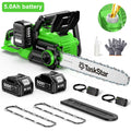 40V Electric 16-inch Cordless Chainsaw With 2 5.0Ah Batteries Power Tools For Wood Cutting Tree Trimming