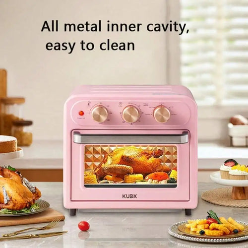 15 Quart Air Fryer & Convection Oven Combo, Multifunctional, Stainless Steel Non-Stick Basket, Easy Clean, Pink – Ideal For Heal