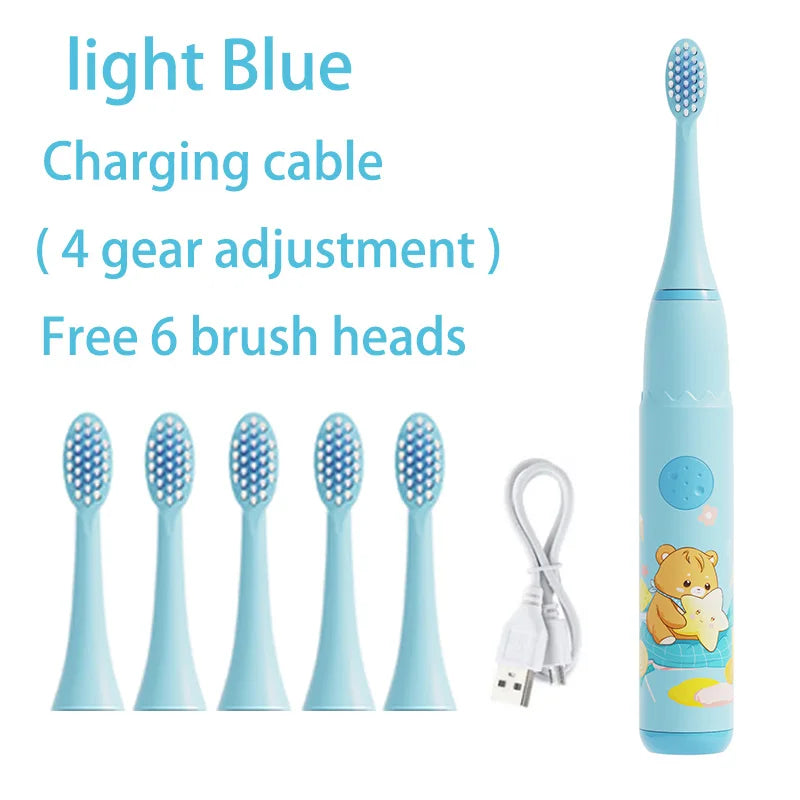 Children Rechargeable Sonic Toothbrush  With Replacement Head