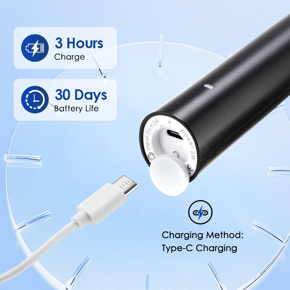 Smart Rotating Timing Electric Toothbrush, with 4 Heads, 5 Modes