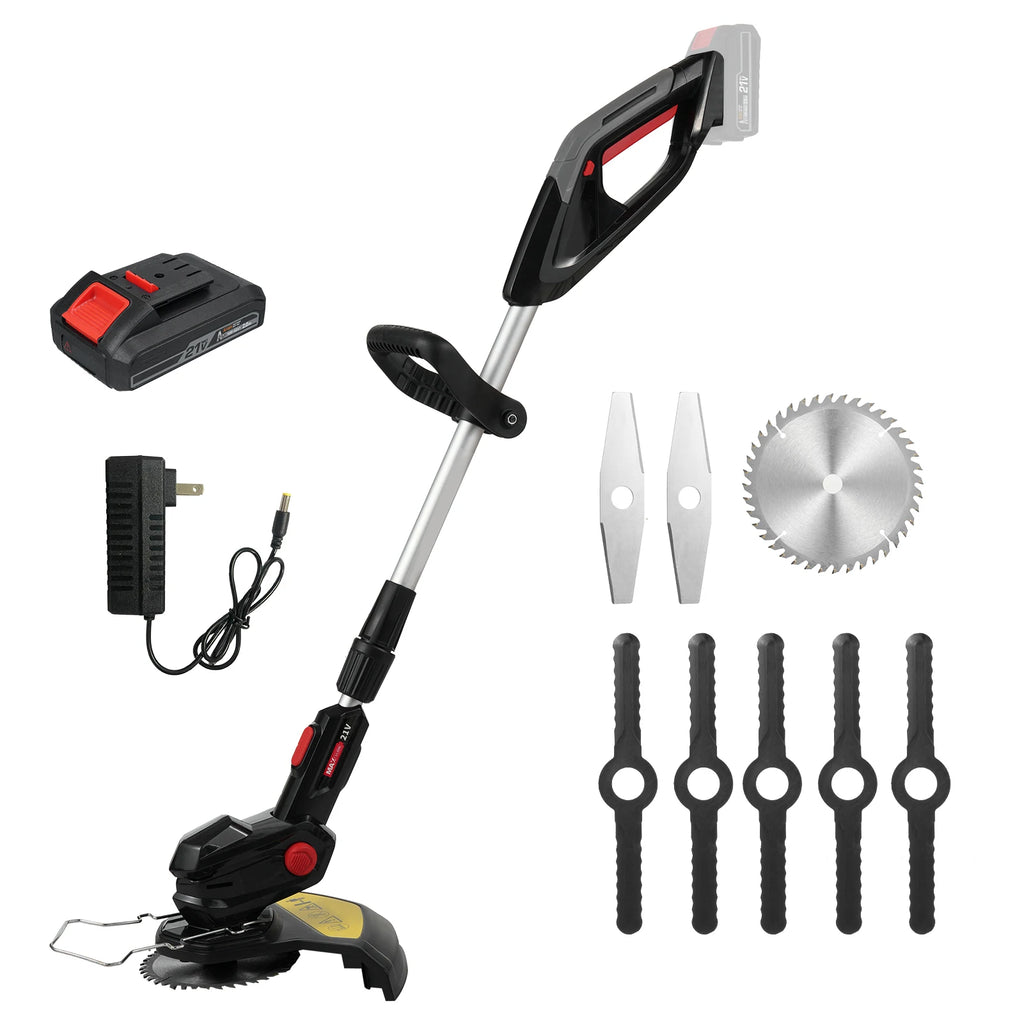 Electric Weed Wacker, Trimmer and Lawn Edger with Adjustable Length and 3 Blades