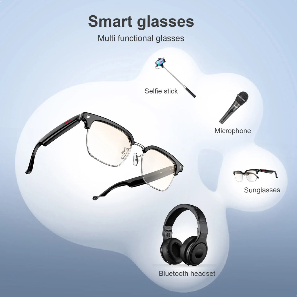 Smart Glasses / Outdoor Sport AI Voice Anti-UV Sunglasses with Mic & Speaker